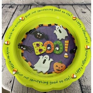 Vintage Ullman Halloween Trick or Treat Boo Ghosts, Bats & Spiders Candy Bowl